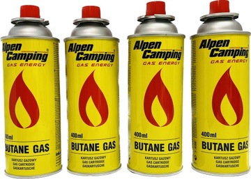 Газовый картридж Alpen Camping 400 мл x 4 шт.