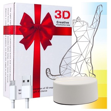Светодиодный ночник в виде кошки для детской спальни, USB-сенсорное украшение