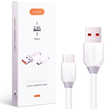 Кабель быстрой зарядки USB-USB Type C 1M / VIDVIE CB442T