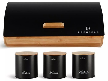 Черный деревянный хлебный набор с контейнерами