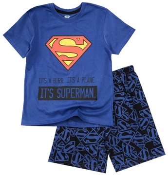 Піжама для хлопчиків шорти з короткими рукавами Супермен бавовна темно-синій 146 R315o