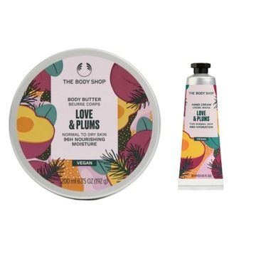 Крем для рук The BODY SHOP Love & Plums Vegan 30 мл + Масло для тела 200 мл