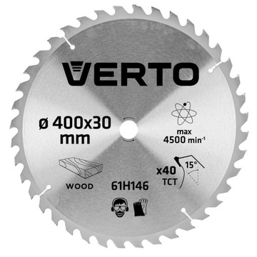 Verto 61h146 циркулярна пила для WIDIOWA 400X30 мм 40 зубів для дерева