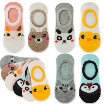 6X бавовняні дитячі шкарпетки барвисті котячі лапки