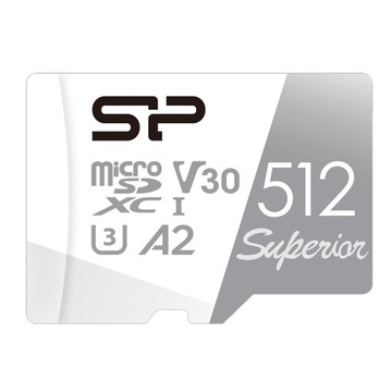 Карта MicroSD Silicon Power 512 ГБ высокоскоростная 4K A2 V30 SDXC U3 с адаптером