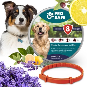 PRO SAFE ошейник для клещей блох собак кошек от 8 кг анти-клещ 72 см