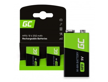 2X аккумуляторные батареи 9V HF9 250MAH GREEN Cell