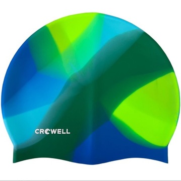 Силиконовая красочная шапочка для плавания для бассейна унисекс CROWELL
