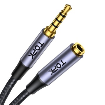 Удлинительный кабель mini JACK 3,5 мм TOPK AUX 1 м