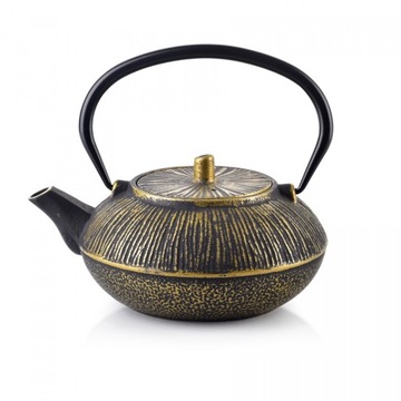 Чугунный чайник с ситечком для чая злотый подарок