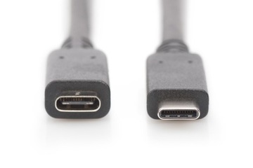 Кабель USB Type-C 2M черный с доставкой питания, Digitus