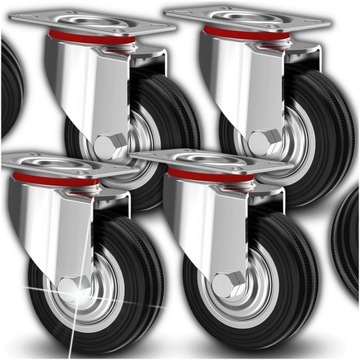 Колеса 75мм кручения набора колеса перемещения роторные металлические резиновые для тележек