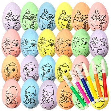 24шт полістирольні яйця для дітей, щоб малювати великодні фарби