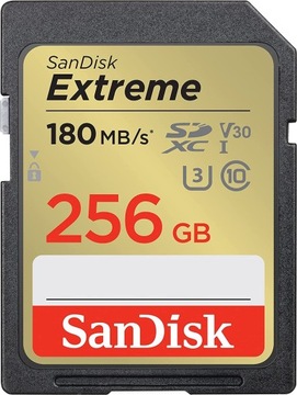 Карта памяти SanDisk Extreme SDXC 256 ГБ Class 10 UHS-I/U3 V30
