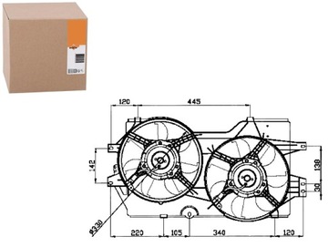 Вентилятор радіатор chrysler 95- 2,0-3,8 nrf