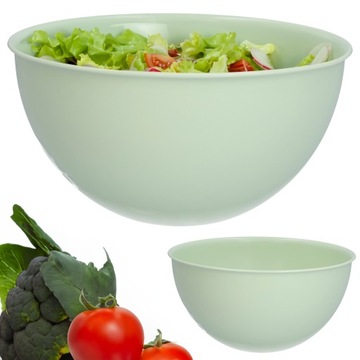 Кухонна миска для салату 28 см зелена Пластикова велика миска 6л