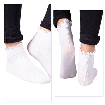 Шкарпетки в білу смужку з оборками розмір 27-30
