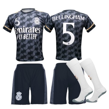 Реал Мадрид Джуд Беллингхем 5 черный футбольный костюм + гетры р. 140см