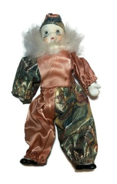 Кукла с фарфоровой головой клоуна 16 см / 36