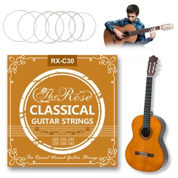 Профессиональные струны для классической гитары Nylon Soft The ROSE RX-C30