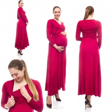 Элегантное длинное эластичное платье для беременных