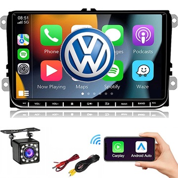 Радио 2DIN CarPlay навигация VW PASSAT B6 B7 GOLF 5 V 6 VI SKODA SEAT 32GB