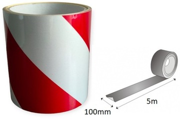 Светоотражающая лента лестница отражатель 100мм 5М стойки гараж порог белый и красный