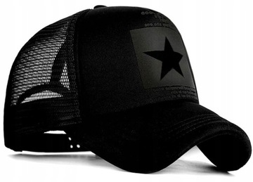 Чорна бейсбольна кепка зірка сітка
