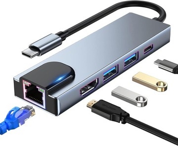 КОНЦЕНТРАТОР USB C АДАПТЕР 5В1