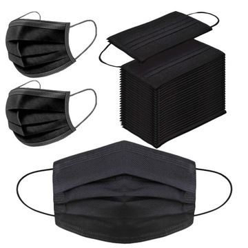 Защитная маска для лица гигиеническая одноразовая маска для лица 50 шт. черная косметическая