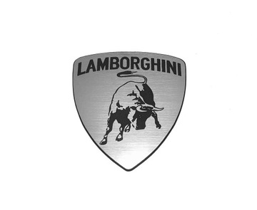 Наклейка емблема Lamborghini срібло 27x30mm