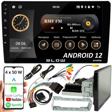 АВТОМОБИЛЬНЫЙ РАДИОПРИЕМНИК BLUETOOTH 1 DIN 9 " СЕНСОРНЫЙ ANDROID 12 WIFI APPLE CARPLAY