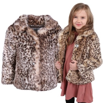 Теплое пальто с леопардовым принтом PRIMARK 3-4 лет 104 см