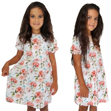 Платье для девочек с цветочным рисунком розы R. 140 w422
