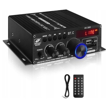 AK380 РЕСИВЕР BLUETOOTH СТЕРЕО УСИЛИТЕЛЬ USB FM РАДИО 800W