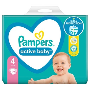 Подгузники Pampers Active Baby размер 4 для детей (9-14 кг) 76 шт