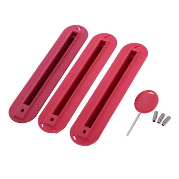 JE-3pcs / Box Surfing Surfboard Fin Plug with Mounting Screws Key Set Red