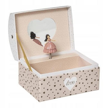 Шкатулка розовый чемодан 20x12 см балерина
