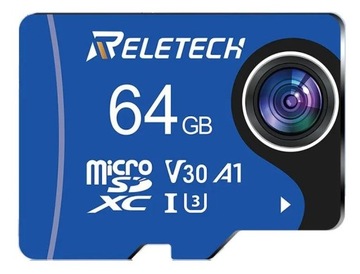 RELETECH 64GB U3 A1 microSDXC високошвидкісна карта пам'яті для камер дронів