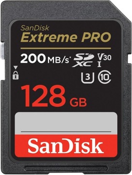 Карта памяти SANDISK EXTREME Pro SDXC 128 ГБ 200/90 МБ / с.