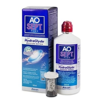 Жидкость для окислительных линз Aosept Plus Hydra Glyde 360 мл + контейнер