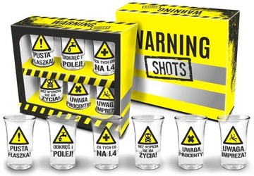 Набір з 6 склянок по 3,5 мл для горілки-Warning Shots