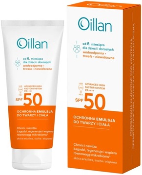 Oillan захисна Сонцезахисна емульсія для обличчя і тіла з SPF50