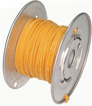 Винтажный кабель желтый провод 0,35мм2, хлопковая оплетка