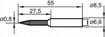 Наконечник паяльника острый удлиненный 0832bdlf 0,8 мм Ersa