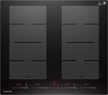 Индукционная плита AMZCHEF с двумя зонами flex, 4-зонная плита