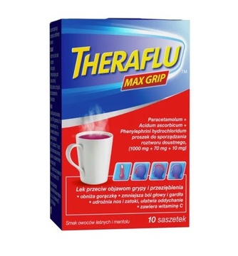 THERAFLU Max Grip грип застуда 10 пакетиків