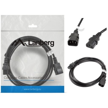 Удлинительный кабель питания IEC 320 C13- > C14 3M VDE черный LANBERG