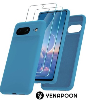 Yenapoon силиконовый чехол на заднюю панель для Google Pixel 8 синий матовый 2x стекло