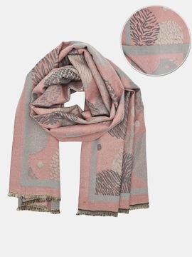 Модная большая шаль шарф женский двусторонний красивый осень-зима пепельный